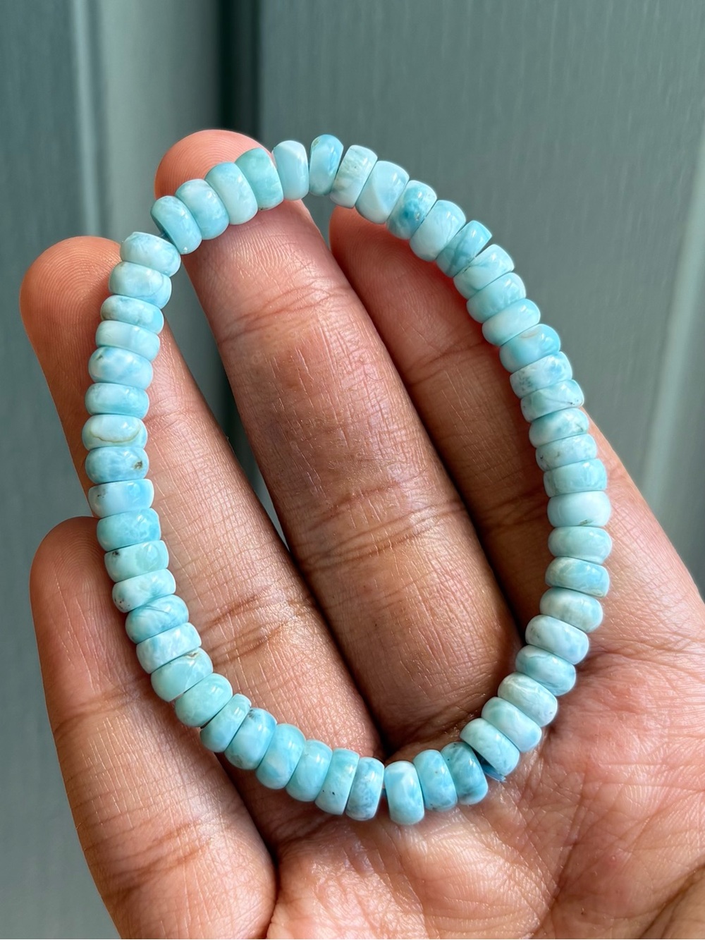 Larimar Donut Crystal Bracelet 7.4mm